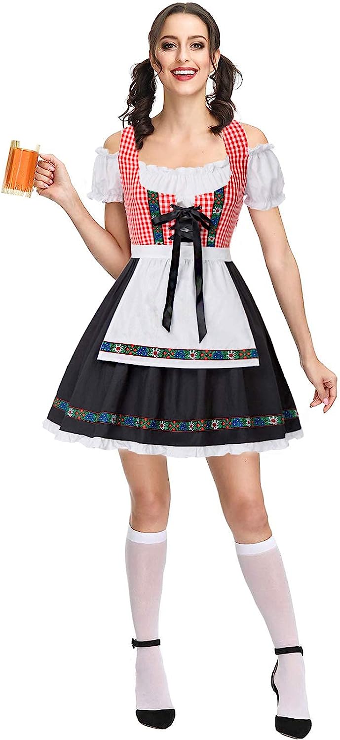 Women's German Dirndl Dress Costumes for Traditional Bavarian Oktoberf Kate Kasin Women's German Dirndl Dress Costumes for Traditional Bavarian Oktoberf Kate Kasin