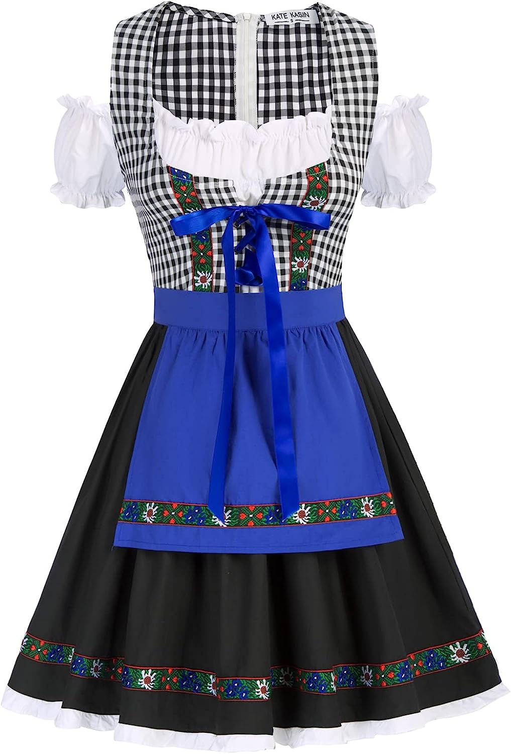 Generisch Dirndl-jurk voor dames, midi-klederdrachtrok, voor Halloween, Oktoberfest, body sculpting, podiumkostuum, blauw, XL Generisch Dirndl-jurk voor dames, midi-klederdrachtrok, voor Halloween, Oktoberfest, body sculpting, podiumkostuum, blauw, XL